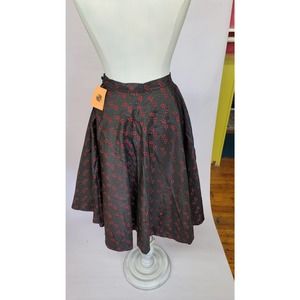 1950s XS black and red skirt